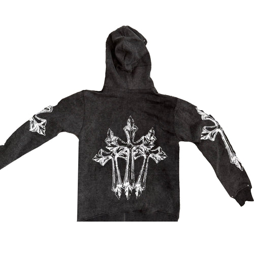 Angel Cross Hoodie Black