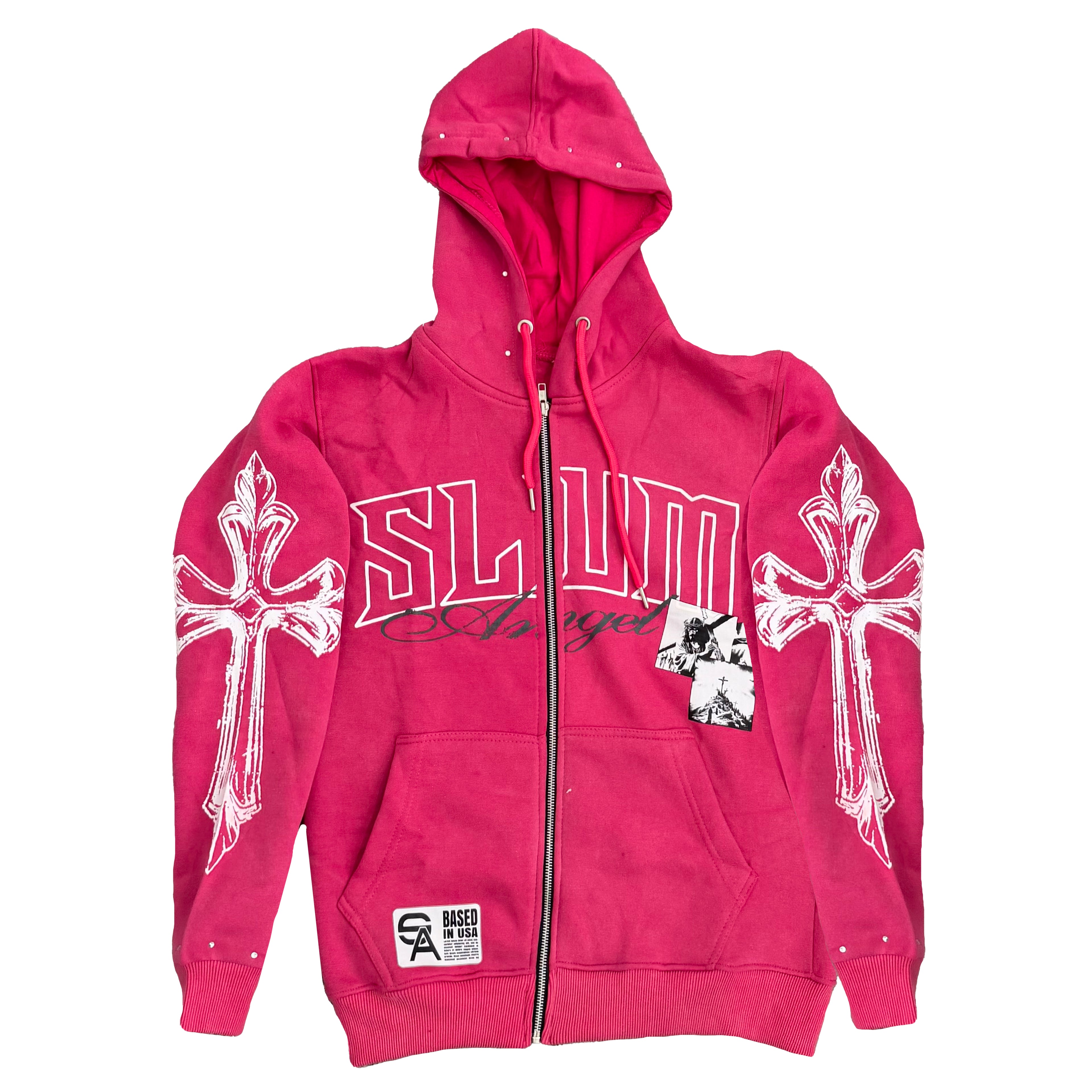 Angel Cross Hoodie Pink